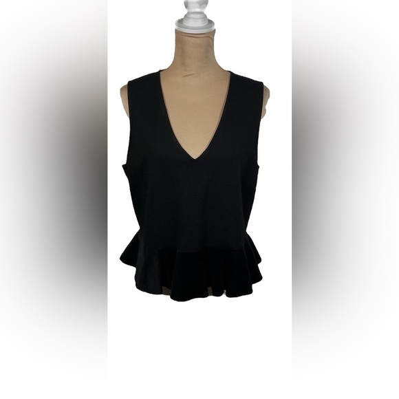 J Crew Women's -Scuba Knit Velvet Ruffle Peplum Tank NWT XL - Picture 3 of 13